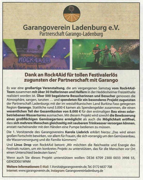 Für solarbetriebenen Wasserturm gerockt